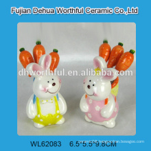 Cute rabbit shaped ceramic fruit fork set for 2016 Easter party decoration